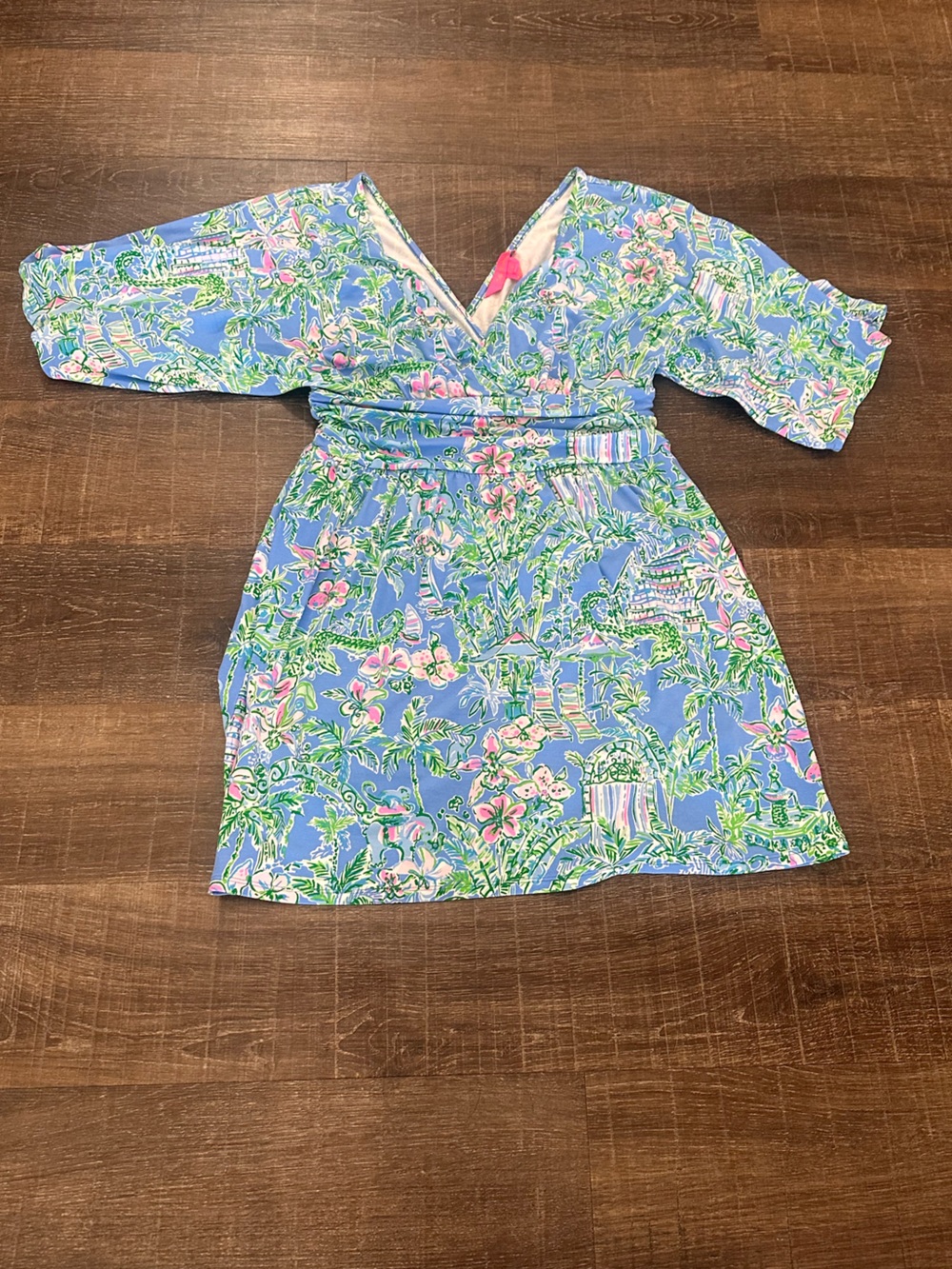 Lilly Pulitzer Parigi Skort Romper Boca Blue Beneath Bougainvillea Size Small